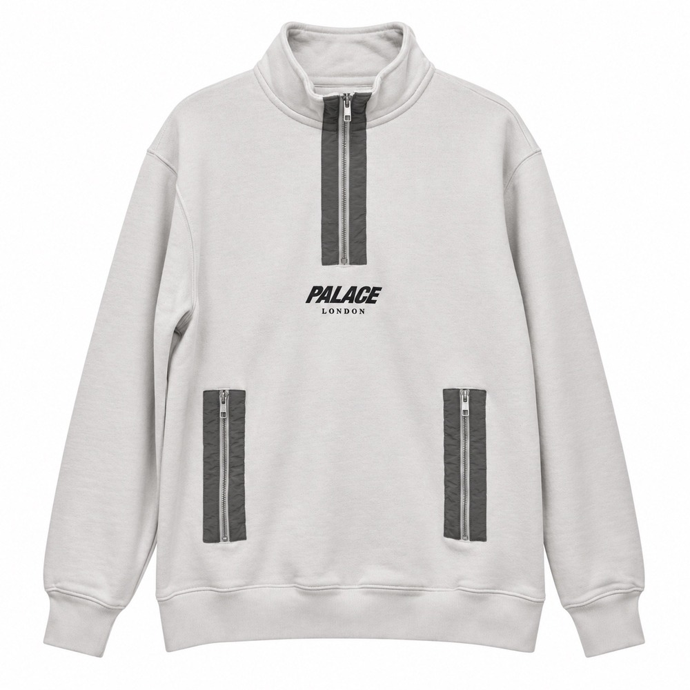 Palace S-Funnel Sweat White FW18 Quarter Zip Pullover Mens Medium